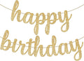 KatchOn, Glitter Cursive Gold Happy Birthday Banner by KatchOn