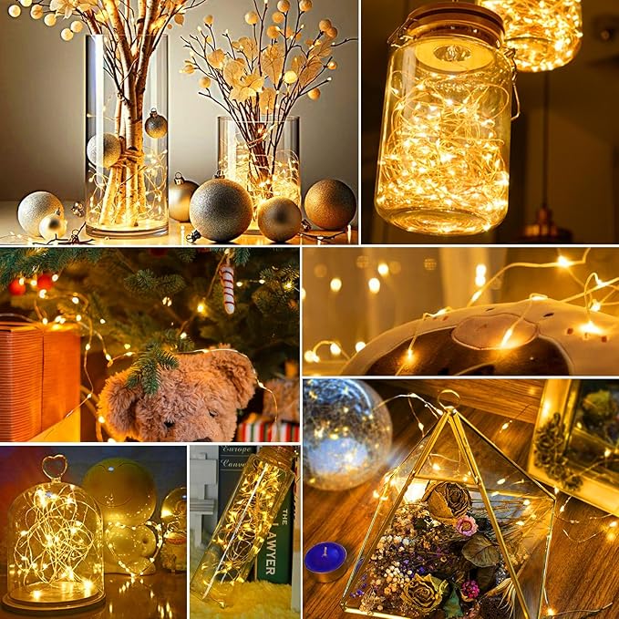 pozzolanas 50 Pack Warm White Battery Operated String Lights - 7ft Waterproof - Image 6