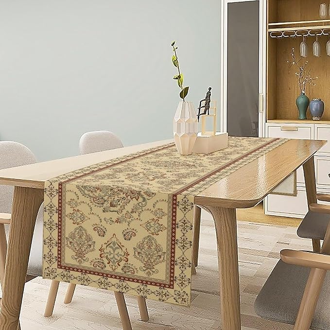 Vintage Farmhouse Flower Table Runner Boho Elegant Home Kitchen Table Dining - Image 2
