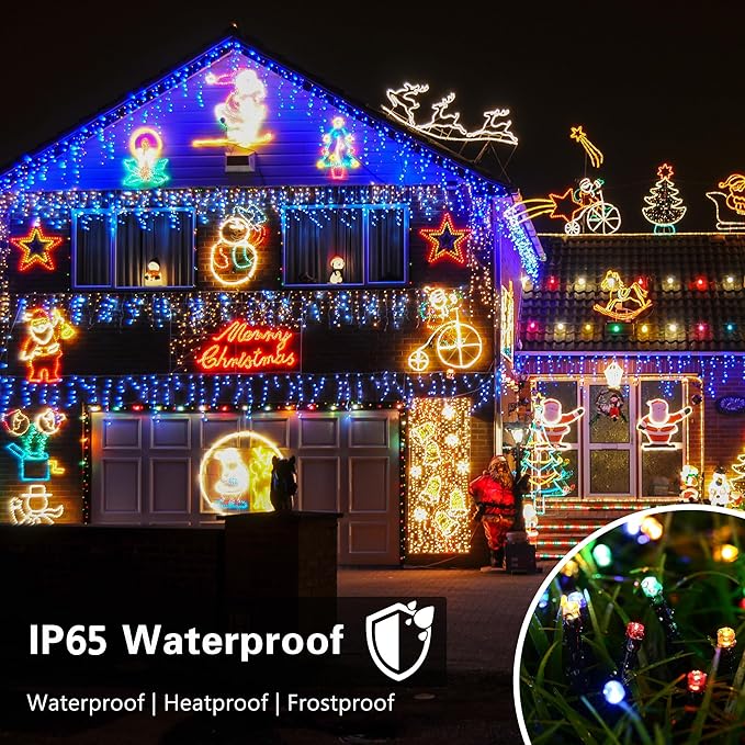 Toodour Solar Christmas Lights Outdoor, 2 Packs Total 144ft 400 LED Solar - Image 4