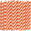 Chunspak Orange/White Striped Paper Drinking Straws Bulk by chunspak