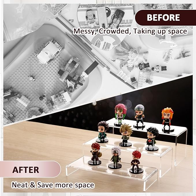 1 Set Large Acrylic Clear Display Risers, 3 Sizes 12" Rectangular Showcase - Image 6