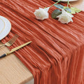 Asee'm Cheesecloth Table Runner 120 Inches Long Terracotta Boho Gauze Cheese by Aseem