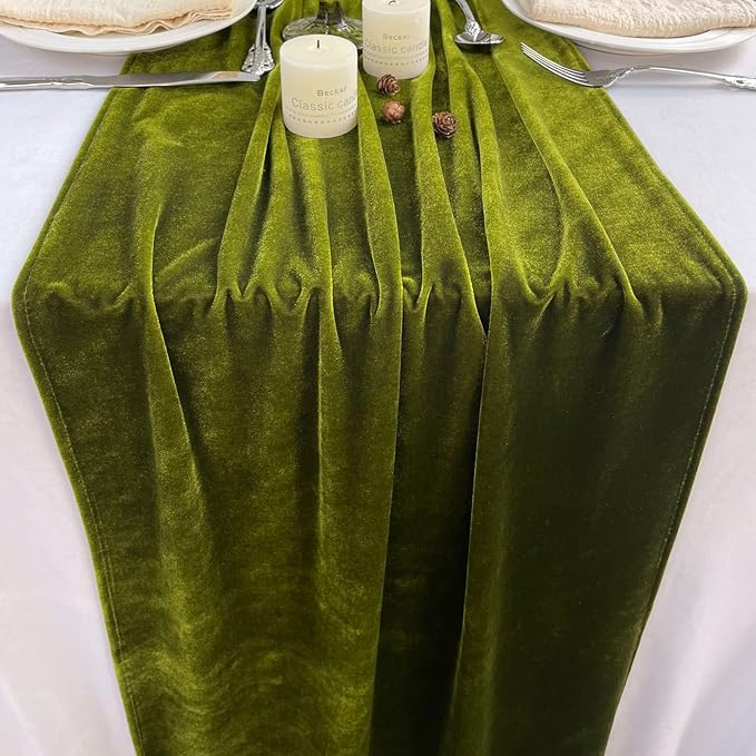 Luxurious Velvet Table Runner, 10ft Wedding Reception Decorations, 20x120inch - Image 5