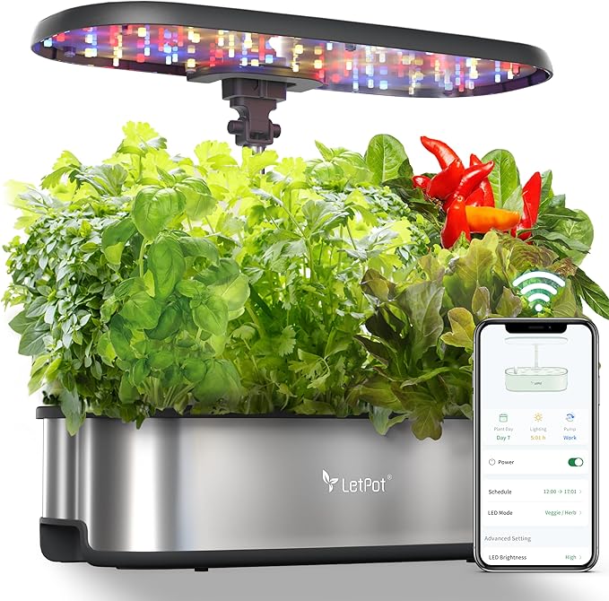LetPot LPH-SE Hydroponics Growing System, 12 Pods Smart Herb Garden Kit Indoor by LetPot