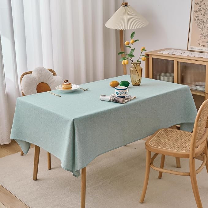 NLMUVW Sage Green Linen Tablecloth Rectangle, Rustic Textured Table Cloth Water - Image 6
