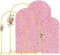MODFUNS Metal Arch Backdrop Stand and Cover Set 4&5&6ft Pink Gold Sequins Arch by MODFUNS