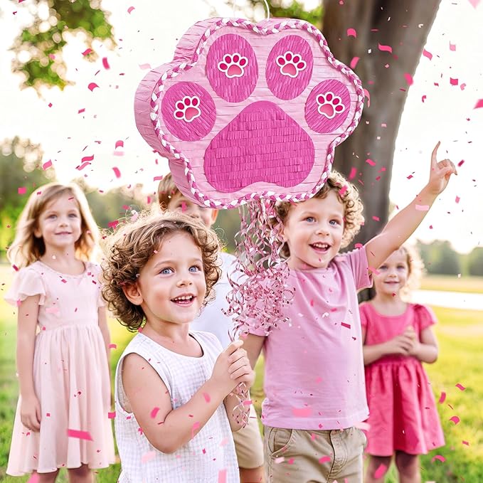 WERNNSAI Pink Dog Paw Pinata - Image 7