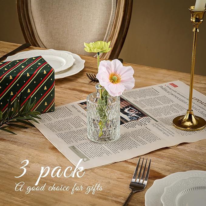 Glass Bud Vase Set of 3 Pcs Small Minimalist Vases - Image 4