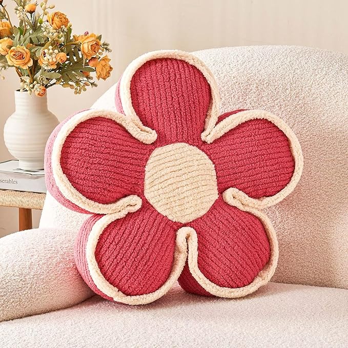 Soft Flower Shaped Floor Cushion, Decorative Throw Pillow, Cute Seating Cushion by Kcvvcr