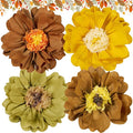 4 PCS 20" Brown Yellow Giant Paper Flowers Boho Baby Shower Party Decorations by SUNBEAUTY
