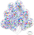 Bezente Rainbow Multicolor Confetti Latex Balloons by Bezente