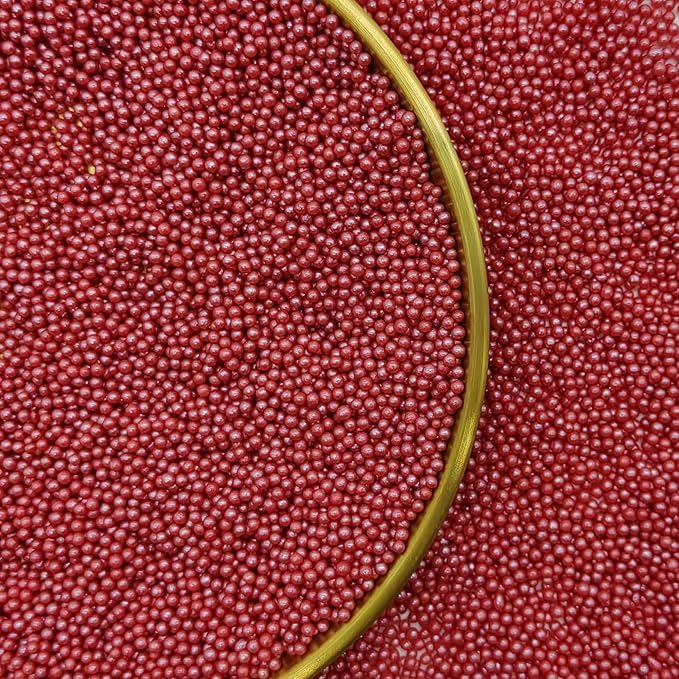 Edible Red Pearl Sugar Sprinkles Candy 2mm Mini Pearls Cake Decorations Cupcake - Image 2