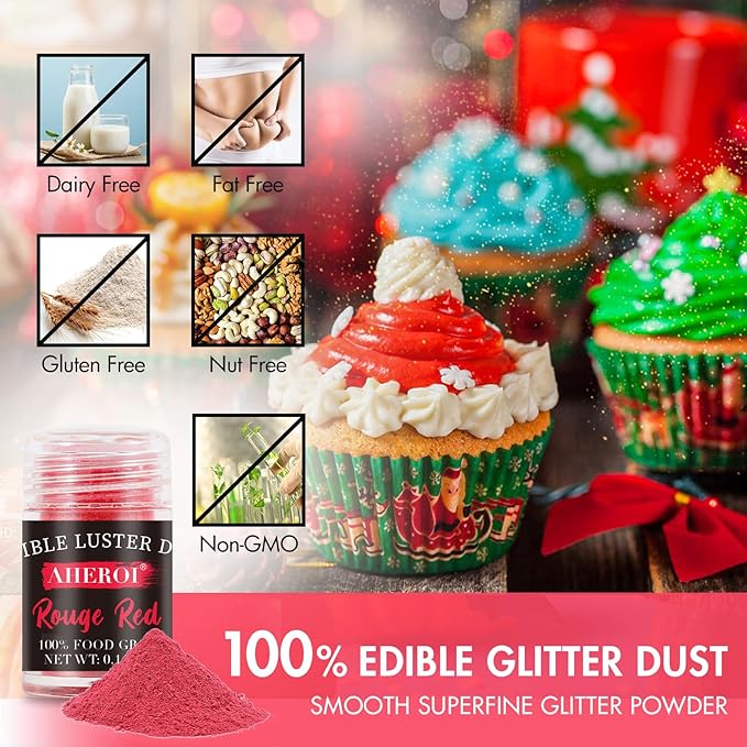 Aheroi Edible Glitter, 24 Colors Luster Dust Edible, Cocktail Glitter Luster - Image 5
