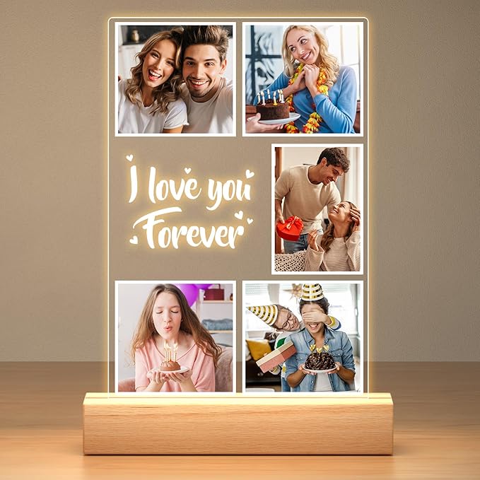 Custom Picture Frames with Photos, Customized Photo Frame with Night Light by Bulaient