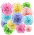 12PCS Paper Fans Pastel Rainbow Colorful Party Decorations Tissue Paper Flowers by Unknown