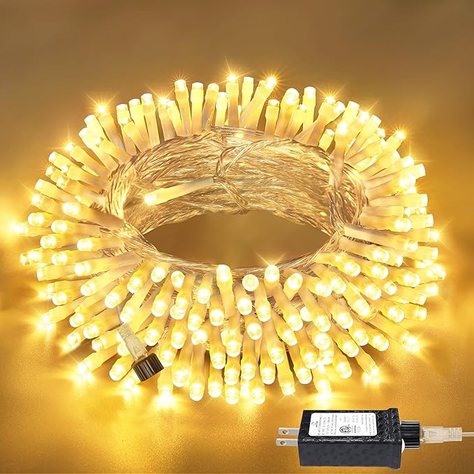 Connectable Warm White String Lights Indoor Bedroom, 8 Modes Christmas String by Ccinny