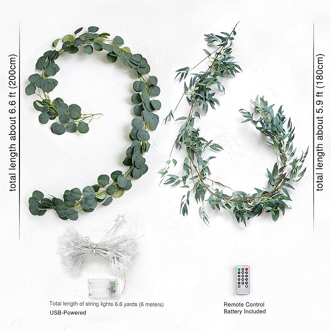 FiveSeasonStuff Woodland Whispers: Rustic Willow and Eucalyptus Garlands - Image 6