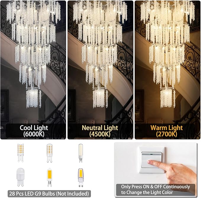 YUYI 118'' Modern Crystal Chandelier, Large Tree Branch Chandeliers - Image 4