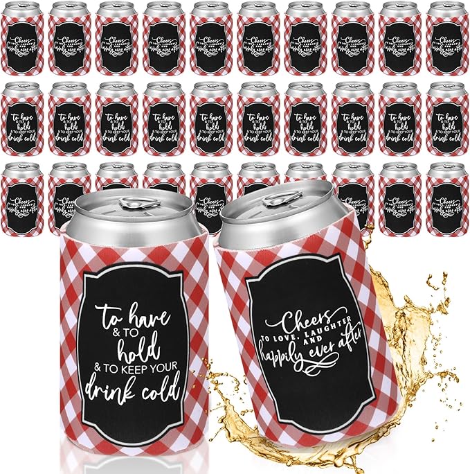 50 Pieces I Do BBQ Party Decorations Wedding Can Cooler Sleeves Bulk BBQ Party by Qinyoung