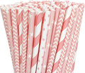 200 Biodegradable Pink Paper Straws, Party Straws by PaperStraws