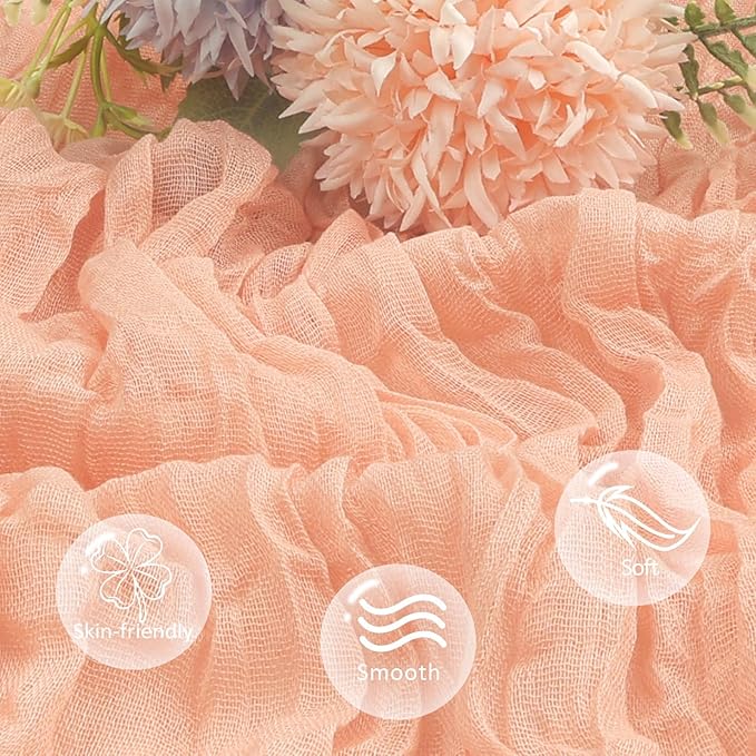 6 Pack Blush Pink Cheesecloth Table Runner 10ft Boho Gauze Fabric Cheese Cloth - Image 4