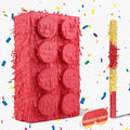 Block Pinata Bundle with a Blindfold and Bat, Building Blocks Theme Birthday by Birchio