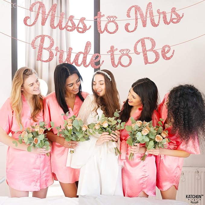KatchOn, Rose Gold Miss to Mrs Bride to Be Banner - Image 7