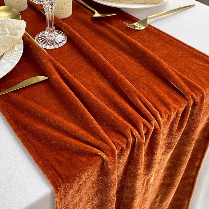 Luxurious Velvet Table Runner, 10ft Wedding Reception Decorations, 20x120inch - Image 3