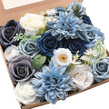 Floroom Dusty Blue Navy Artificial Flowers Fake Roses Peonies Dahlias and by Floroom