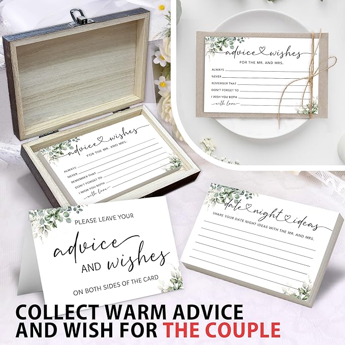 50 Pcs Advice and Wishes for the Mr and Mrs Cards in Box - Image 3