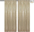 Champagne Backdrop Curtain 4FTx8FT 2 Panels Champagne Gold Sequin Backdrop by TCBESTO