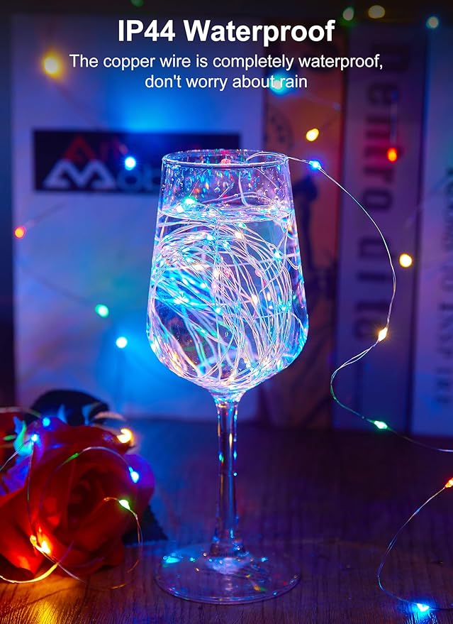 Minetom 66Ft 200 LED Outdoor String Lights, Fairy Lights Battery Operated - Image 4
