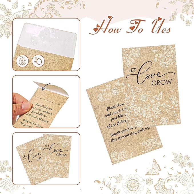 Cinrobiye 50 Sets Let Love Grow Wedding Favors - Image 3