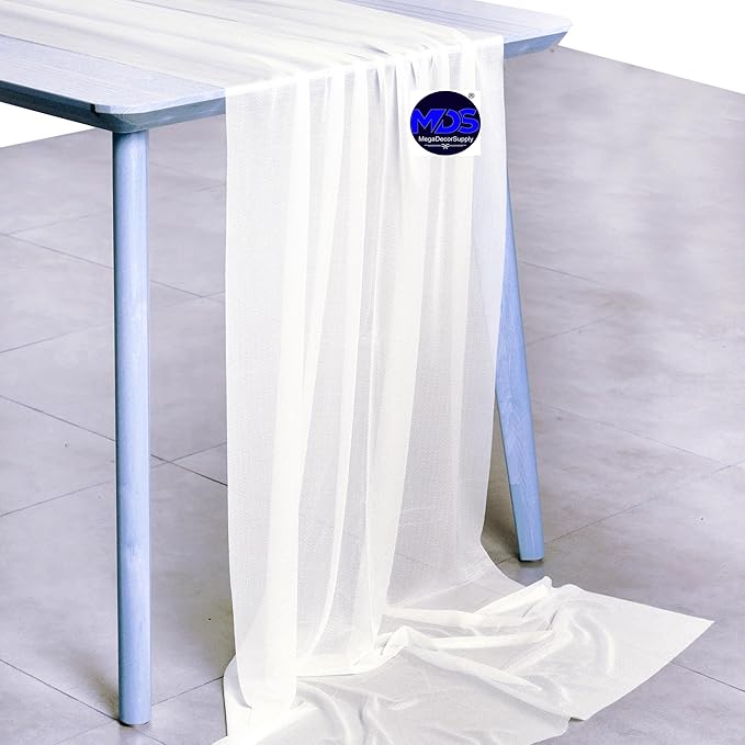 MDS 2 Pack 10ft Chiffon Table Runner 29 x 120 Inches Sheer Wedding Runner - Image 4