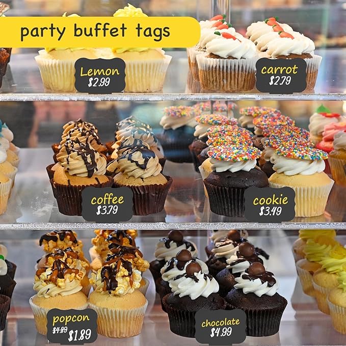 PigPotParty 12 Pcs Food Labels for Party Buffet w/Cleaning Spray - Image 5