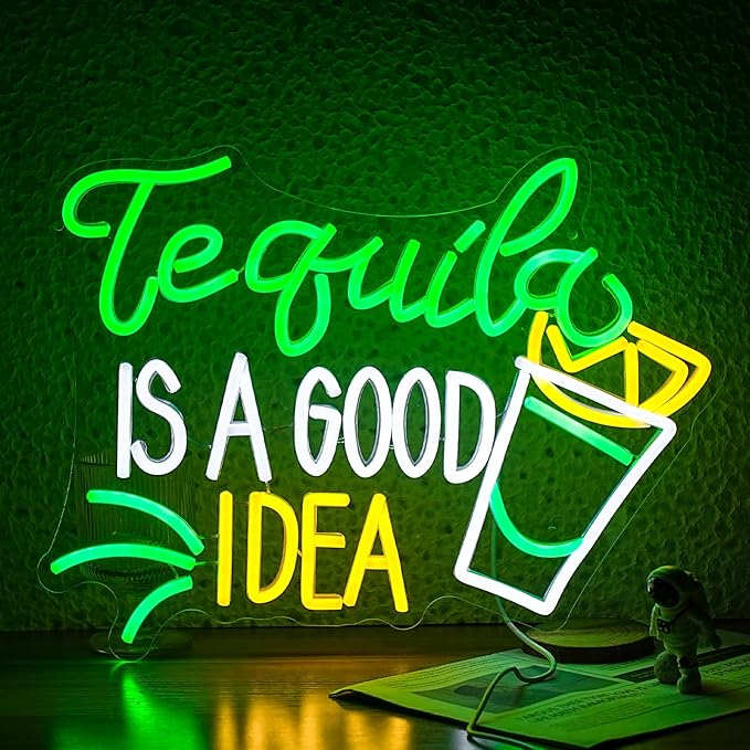 Tequila Is A good Idea Neon Sign LED Tequila Light Up Sign by JLEWUINH