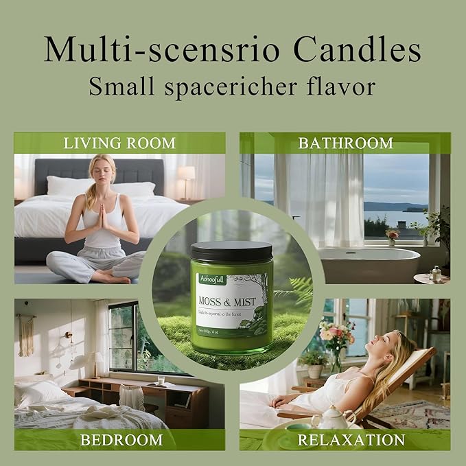 Moss & Mist Soy Candles for Home Scented, 4oz 20 Hour Burn Aromatherapy Candle - Image 6