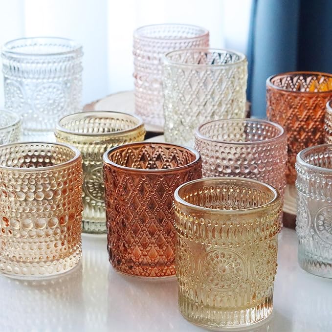 24 pcs Fall Votive Candle Holders, 6 Colors 3 Patterns Tealight Candle Holders - Image 3