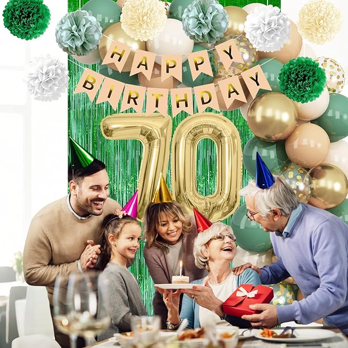 Sage Green 70th Birthday Decorations - Image 6