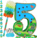 Number 5 Pinata for Birthday Party Decorations, Jungle Dinosaur Piñata Games Toy by Pardecor