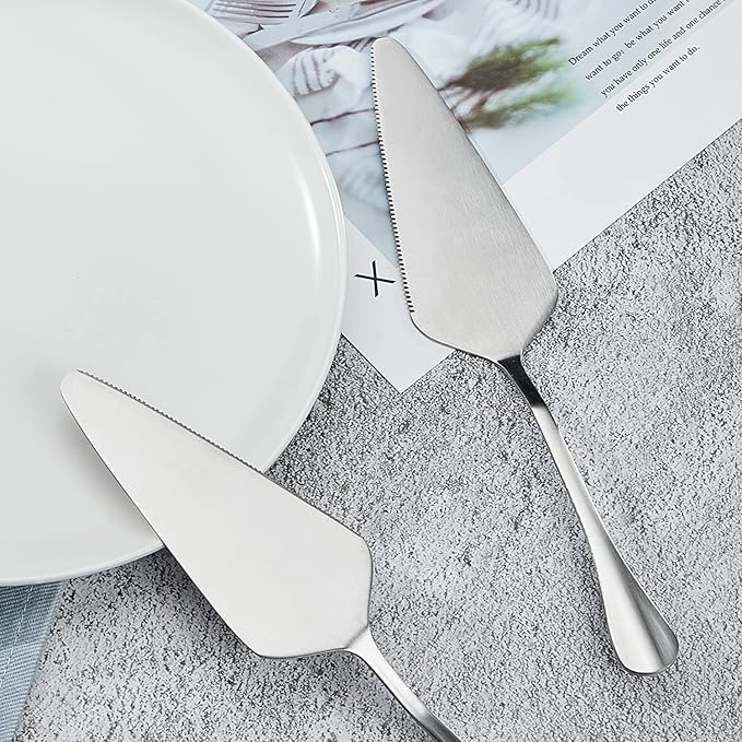 Pie Server Stainless Steel, HOFTEN Cake Pie Pastry Server Set of 5, - Image 4
