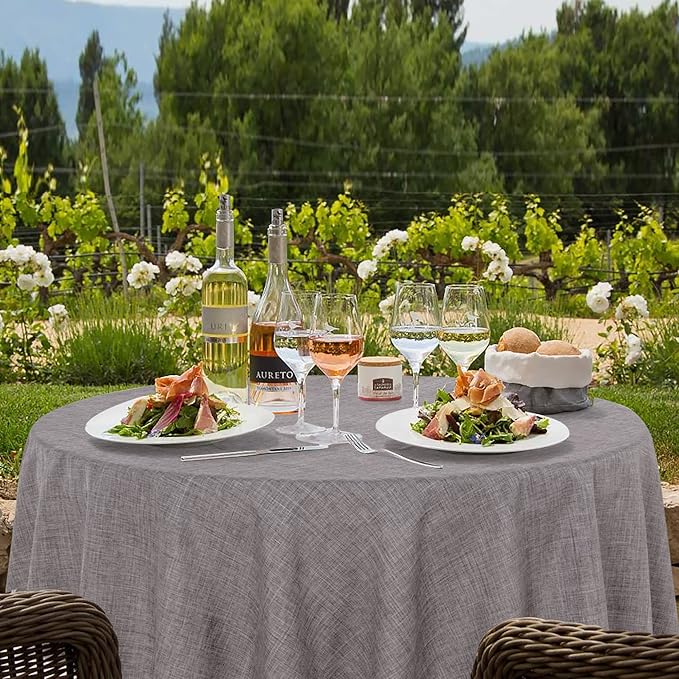 Fitable Linen Textured Tablecloths 60 Inches Round - Image 7