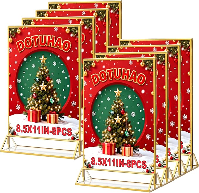 Acrylic Sign Holder, 8.5 x 11 In 8 Pack Acrylic Sign, Flyer Holder, Table Signs by DOTUHAO