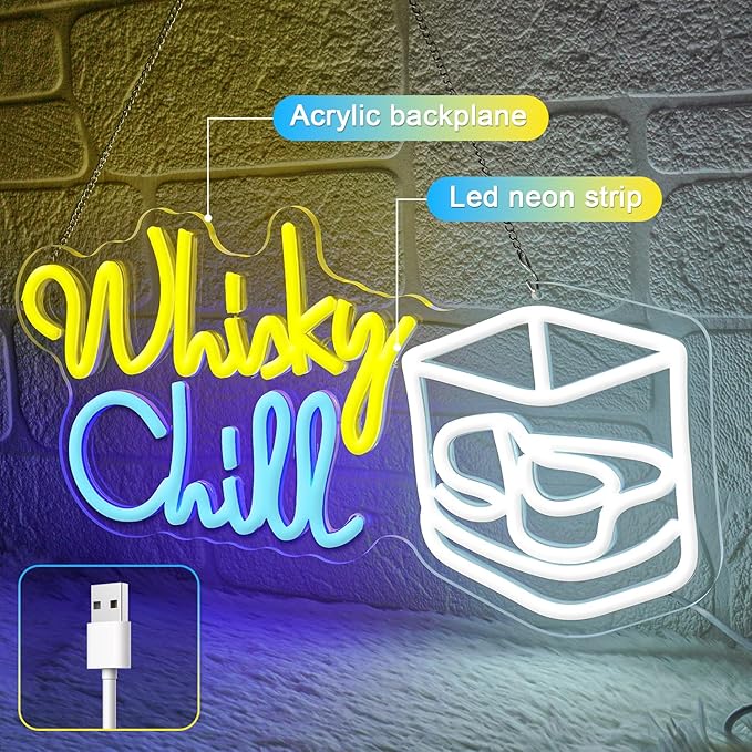 Whisky Chill Neon Sign, Neon Signs - Image 2