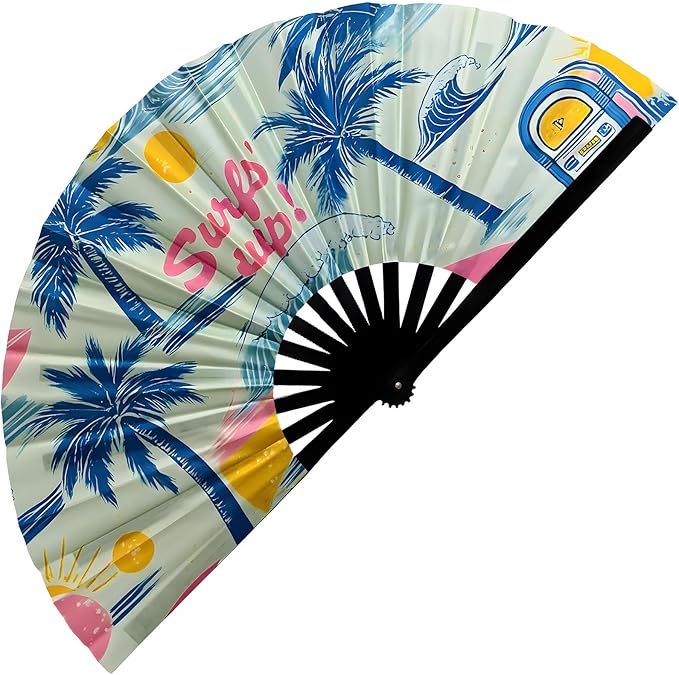 Large Folding Rave Fan Boots On The Ground Hand Fan Clacking Fans by Unknown