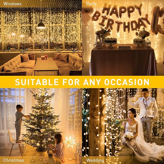 JMEXSUSS 600 LED Christmas Curtain Lights Outdoor, 9.5x19.6ft Christmas String - Image 5