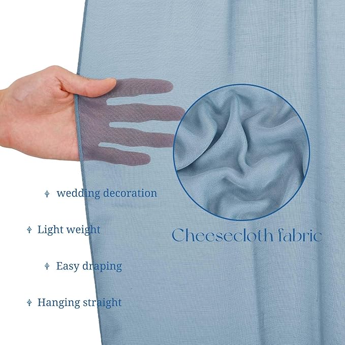 6 Panels Dusty Blue Ceiling Drapes - Image 4