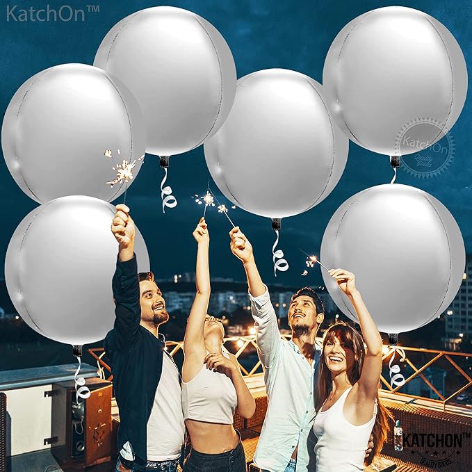 KatchOn Large Silver Balloons - Image 3