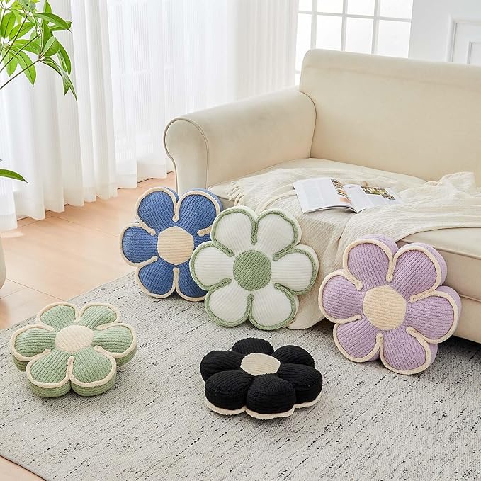 Flower Pillow, Soft Flower Decorative Throw Pillow, Cute Daisy Flower Shaped - Image 4